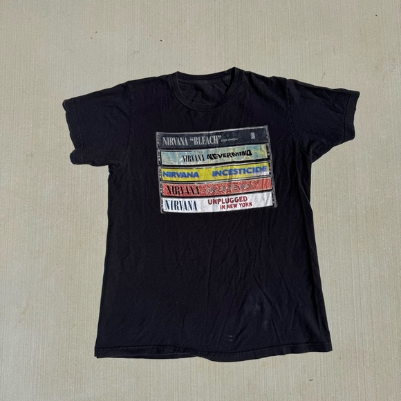 Other - Nirvana Cassette Discography Black T-Shirt Size Medium Vintage Grunge Rock